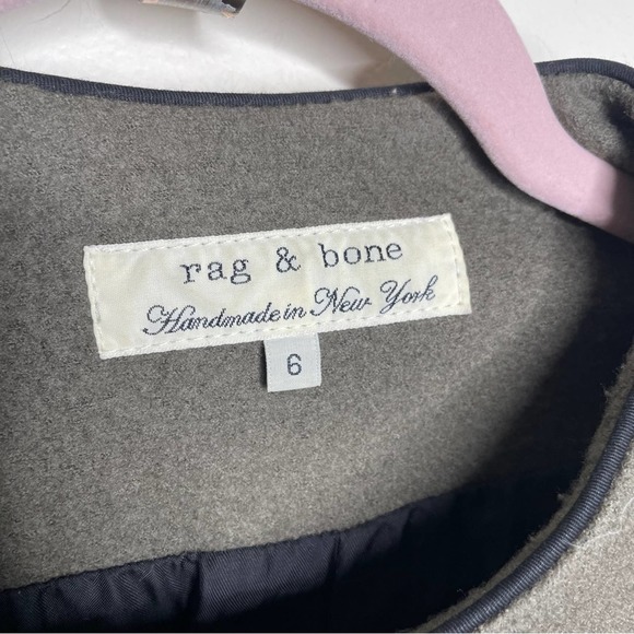 RAG & BONE Boiled Wool Wrap Coat Oversized Button Olive Green - Picture 3 of 5